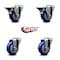 Service Caster 3.5'' Blue Poly Wheel Swivel Bolt Hole Caster Set with 2 Posi Lock Brakes, 4PK SCC-BH20S3514-PPUB-BLUE-PLB-2-S-2 - alternate 5